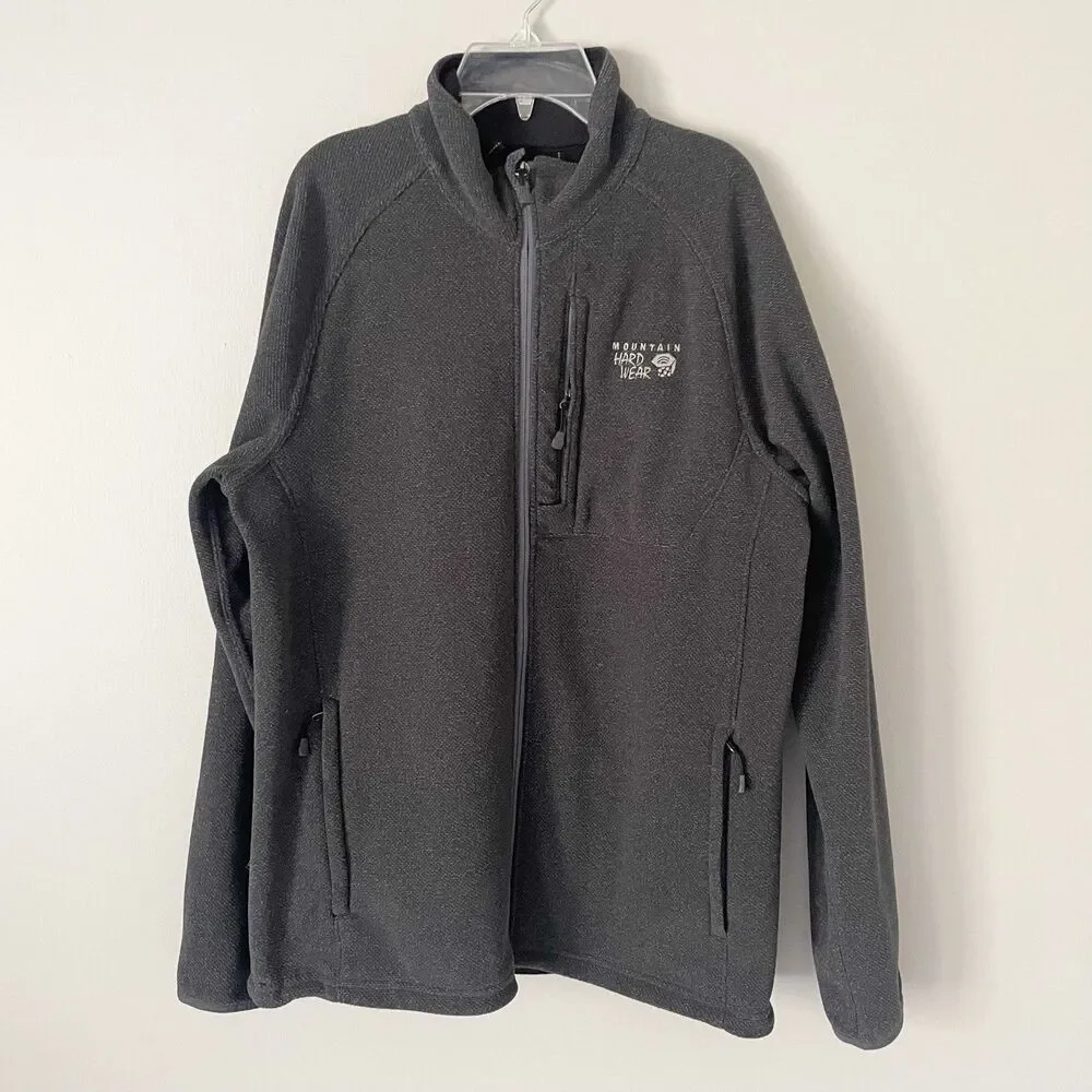 Mountain Hardwear Men’s Size M Gray Toasty Tweed Fleece Full Zip Jacket